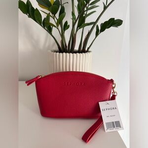 Sephora Red Cosmetic Bag / Wristlet Makeup Pouch – New with Tag